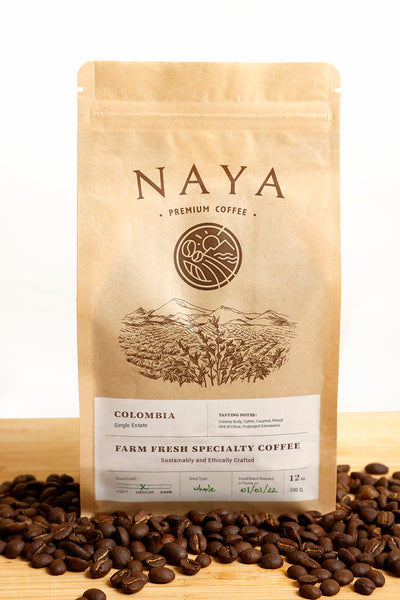 naya premium coffee bag with beans